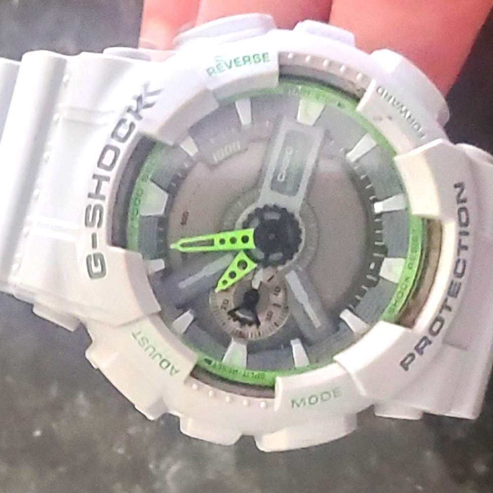 Gray with Lime Accents  casio Gshock Digital Watch